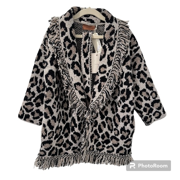 Alanui Kids Wild Spirit Cardigan Leopard Print Size 6 - Picture 1 of 16